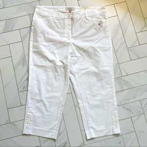 NWT Talbots, Perfect Skimmers Capri Pants, white, size 12P